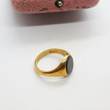 9ct Yellow Gold & Onyx Set Gents Signet Ring Vintage 1965 London