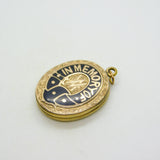 Victorian 9ct Gold Back & Front Enamel 'In Memory Of' Mourning Locket Antique c1880