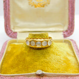 Victorian 18ct Yellow Gold Cabochon Moonstone Boat Ring Antique 1899 Chester