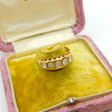 Victorian 18ct Yellow Gold Cabochon Moonstone Boat Ring Antique 1899 Chester