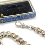 Victorian Sterling Silver Floral Collar Watch Chain with Fobs Antique c1860