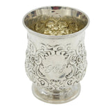 Victorian Scottish Sterling Silver Floral Beaker Cup Antique 1849 Edinburgh