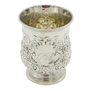Victorian Scottish Sterling Silver Floral Beaker Cup Antique 1849 Edinburgh