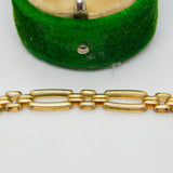 9ct Yellow Gold Gate Link Charm Bracelet Heart Lock Clasp Vintage c1970