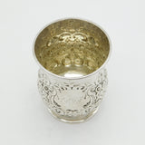 Victorian Scottish Sterling Silver Floral Beaker Cup Antique 1849 Edinburgh