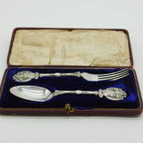Edwardian Boxed Sterling Silver Yuletide Christmas Cutlery Set Antique 1905