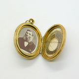 Victorian 9ct Gold Back & Front Enamel 'In Memory Of' Mourning Locket Antique c1880