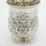 Victorian Scottish Sterling Silver Floral Beaker Cup Antique 1849 Edinburgh
