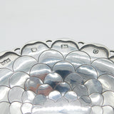Art Deco Sterling Silver Fish-Scale Pattern Pedestal Dish Antique 1931 Sheffield