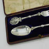 Edwardian Boxed Sterling Silver Yuletide Christmas Cutlery Set Antique 1905