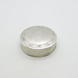 George III Sterling Silver Circular Patch Box Antique 1800 Birmingham