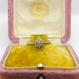 9ct Yellow Gold Diamond Floral Cluster Ring Vintage 1963 London