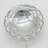 Art Deco Sterling Silver Fish-Scale Pattern Pedestal Dish Antique 1931 Sheffield