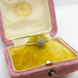 9ct Yellow Gold Diamond Floral Cluster Ring Vintage 1963 London
