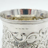 Victorian Scottish Sterling Silver Floral Beaker Cup Antique 1849 Edinburgh