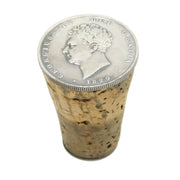 Georgian Sterling Silver Coin Set Cork Bottle Stopper Antique c1830