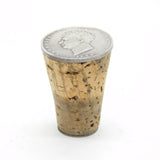 Georgian Sterling Silver Coin Set Cork Bottle Stopper Antique c1830