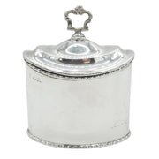 Edwardian Sterling Silver Oval Tea Caddy Antique c1910 Chester