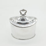 Edwardian Sterling Silver Oval Tea Caddy Antique c1910 Chester