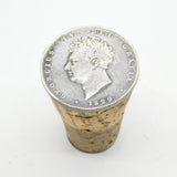 Georgian Sterling Silver Coin Set Cork Bottle Stopper Antique c1830