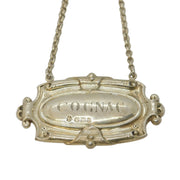 Victorian Sterling Silver Cognac Decanter Label Antique 1898 Chester