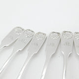 Victorian Scottish Set of 12 Sterling Silver Queens Pattern Teaspoons 1845 Edinburgh