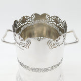 Large Sterling Silver Ornate Bottle Holder Antique 1931 Birmingham Art Deco