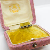9ct Yellow Gold, Sapphire Diamond Paste Half-Eternity Ring Vintage 1993 London