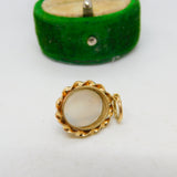 9ct Yellow Gold Cabochon Moonstone Floral Drop Pendant Vintage 1975 London