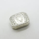 George III Sterling Silver Small Floral Vinaigrette Antique 1806 Birmingham