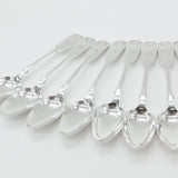 Victorian Scottish Set of 12 Sterling Silver Queens Pattern Teaspoons 1845 Edinburgh