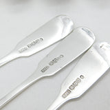 Victorian Scottish Set of 12 Sterling Silver Queens Pattern Teaspoons 1845 Edinburgh