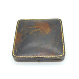 Victorian Boxed Etruscan Style Pinchbeck Earrings & Brooch Set Antique c1850