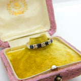 9ct White Gold, Diamond & Sapphire Half Eternity Ring Vintage c1990 Sheffield