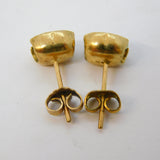 9ct Yellow Gold Faceted Pale-Blue Topaz Stud Earrings Vintage 2010 Birmingham