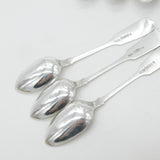 Victorian Scottish Set of 12 Sterling Silver Queens Pattern Teaspoons 1845 Edinburgh