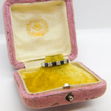 9ct White Gold, Diamond & Sapphire Half Eternity Ring Vintage c1990 Sheffield