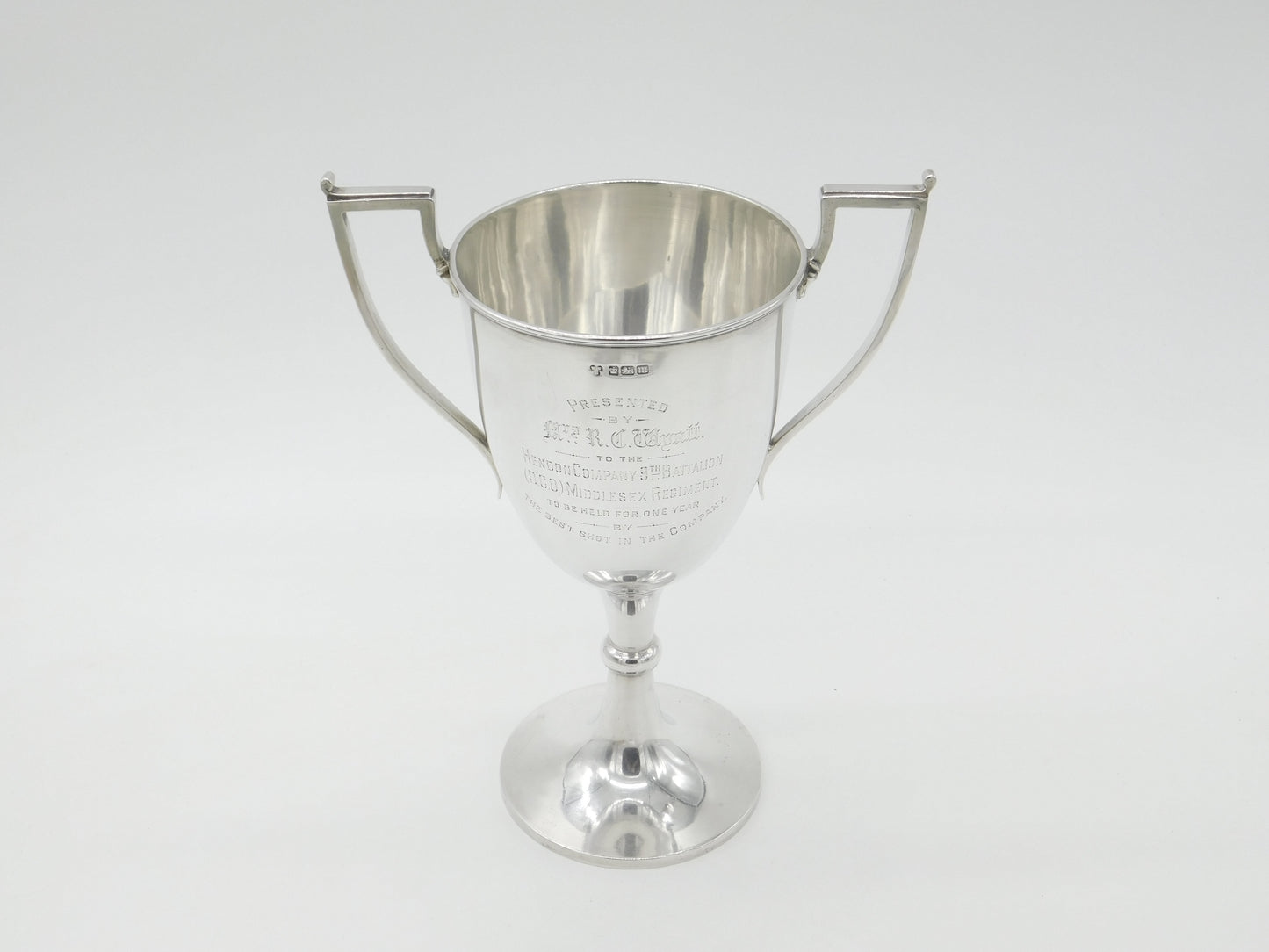 Edwardian Sterling Silver Middlesex Regiment Shooting Trophy Cup 1904 Sheffield