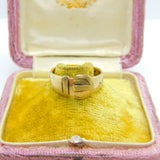 Victorian Style 9ct Yellow Gold Buckle Ring Vintage c1970 London
