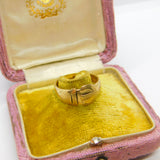 Victorian Style 9ct Yellow Gold Buckle Ring Vintage c1970 London