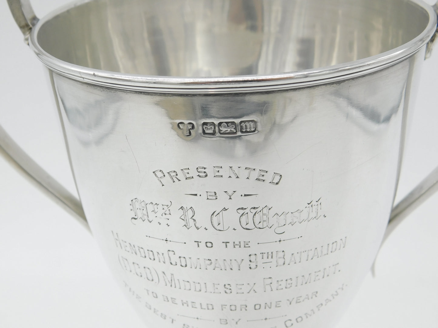 Edwardian Sterling Silver Middlesex Regiment Shooting Trophy Cup 1904 Sheffield