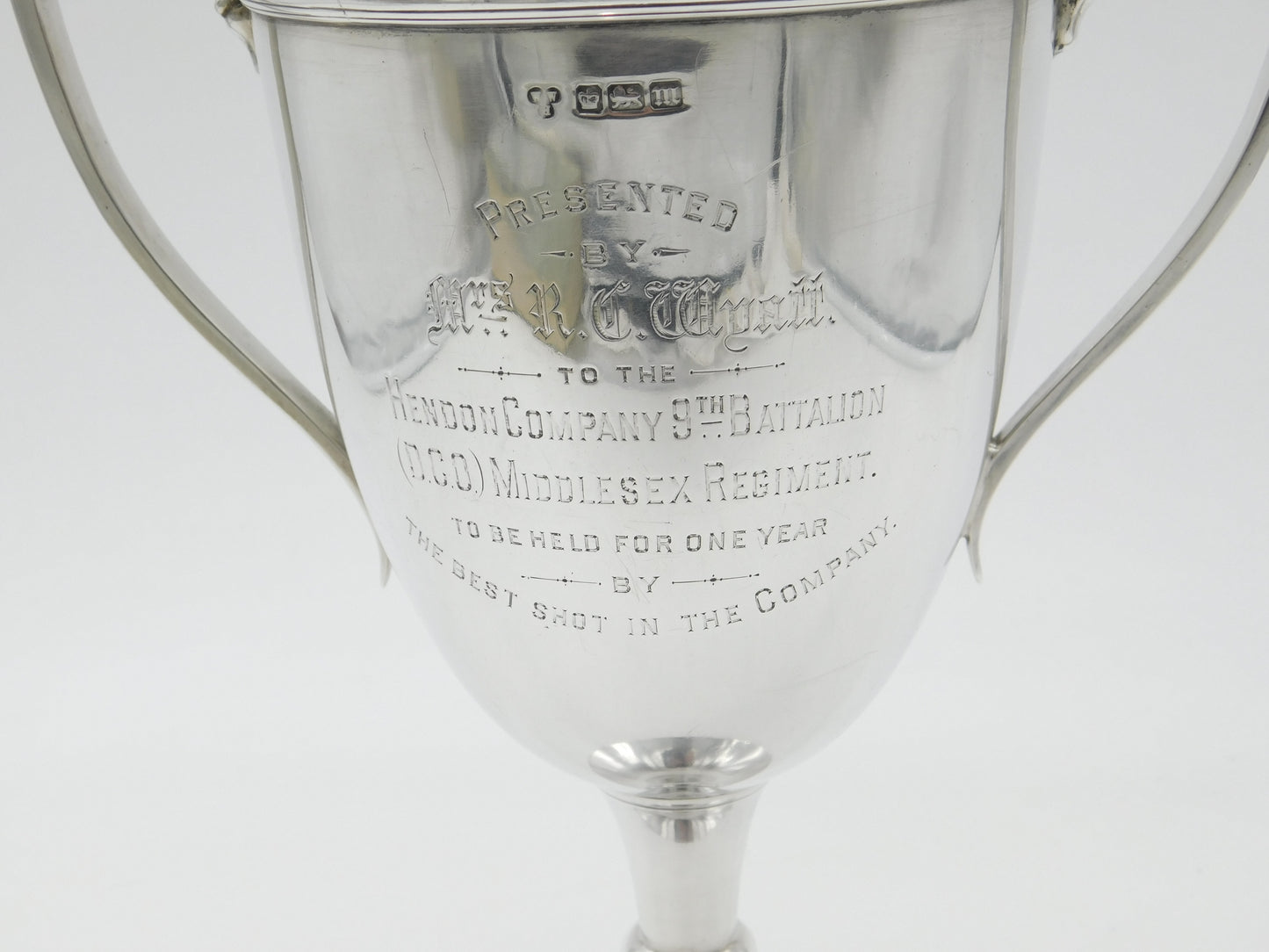 Edwardian Sterling Silver Middlesex Regiment Shooting Trophy Cup 1904 Sheffield