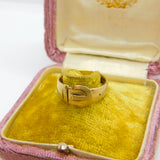 Victorian Style 9ct Yellow Gold Buckle Ring Vintage c1970 London