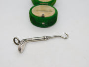 Edwardian Sterling Silver Golf Club Button Hook Fob Antique 1908 Birmingham