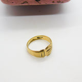 Victorian Style 9ct Yellow Gold Buckle Ring Vintage c1970 London