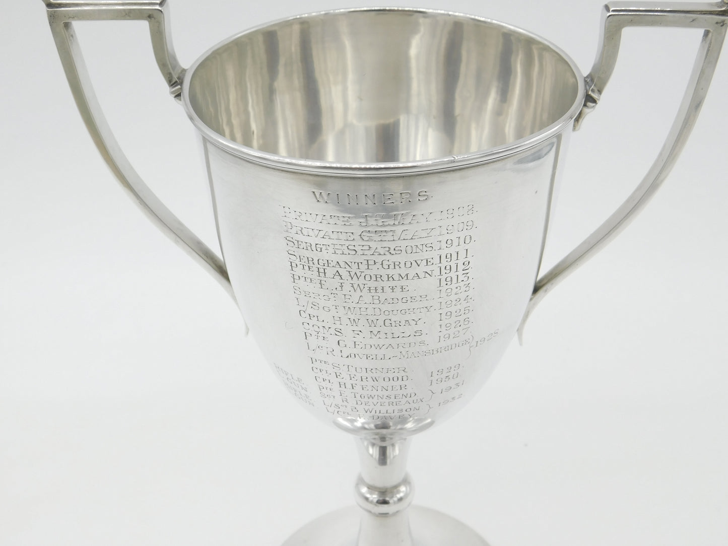 Edwardian Sterling Silver Middlesex Regiment Shooting Trophy Cup 1904 Sheffield