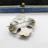 Scottish Victorian Sterling Silver & Montrose Agate Celtic Cross Brooch Antique c1860