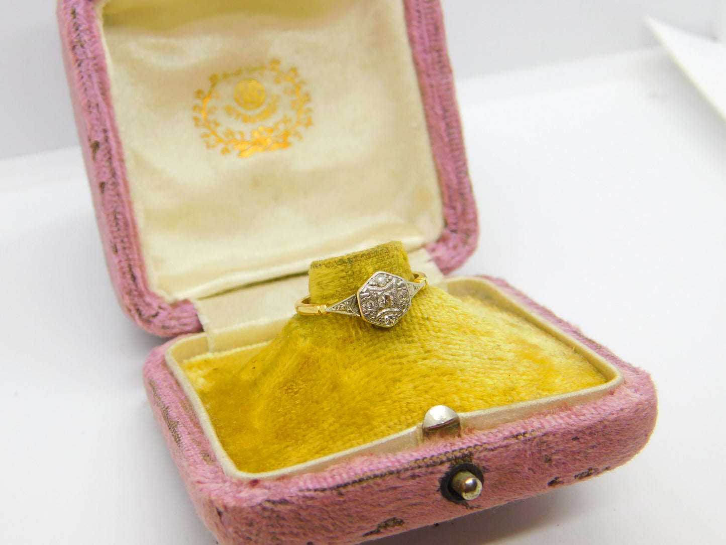 Victorian 18ct Yellow Gold 0.1ct Diamond Set Floral Cluster Ring Antique c1890