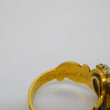 Victorian 18ct Gold, Black Enamel 'In Memory Of' Mourning Ring Antique London