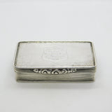 George IV Sterling Silver Lined Snuff Box Antique 1827 Birmingham